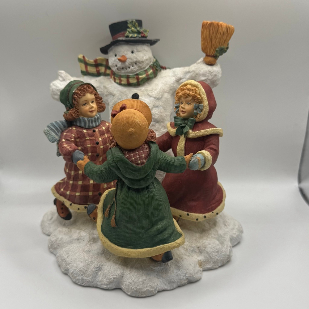 VTG Susan Winget Merry Round Snowmen Holiday Decor Figurine First Edition 1998